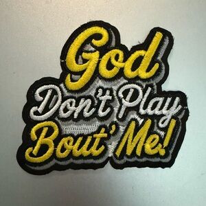 Yellow and White Faith Embroidered Iron on Patch